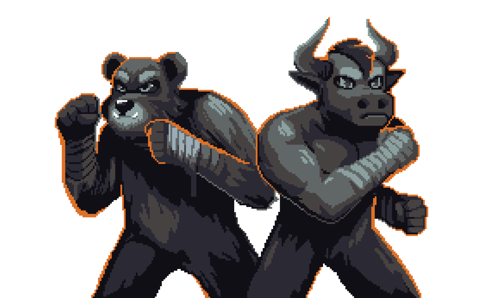noobies Bear and Bull characters